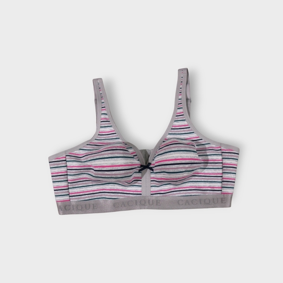 Cacique Gray Full Coverage Adjustable Straps Wire Free T-Shirt Bra Size 40D - Picture 3 of 8